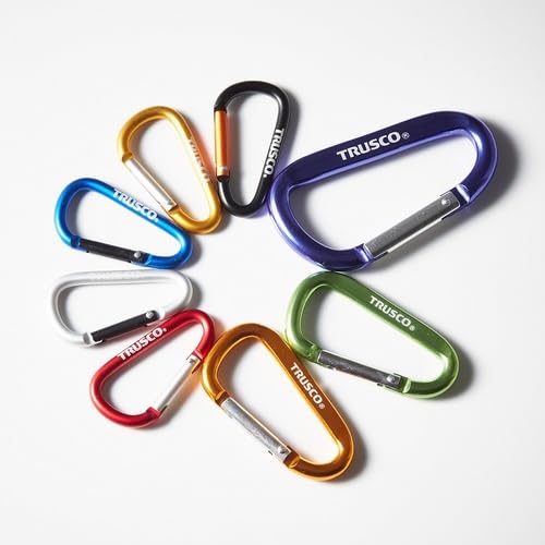 TRUSCO Carabiner, 8mm X 80mm, D-Type, Green