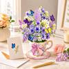 with Envelope & Message Note Pop Up Teacup Card 3D Flower Bouquet Card Pop Up Card  Desktop Decor