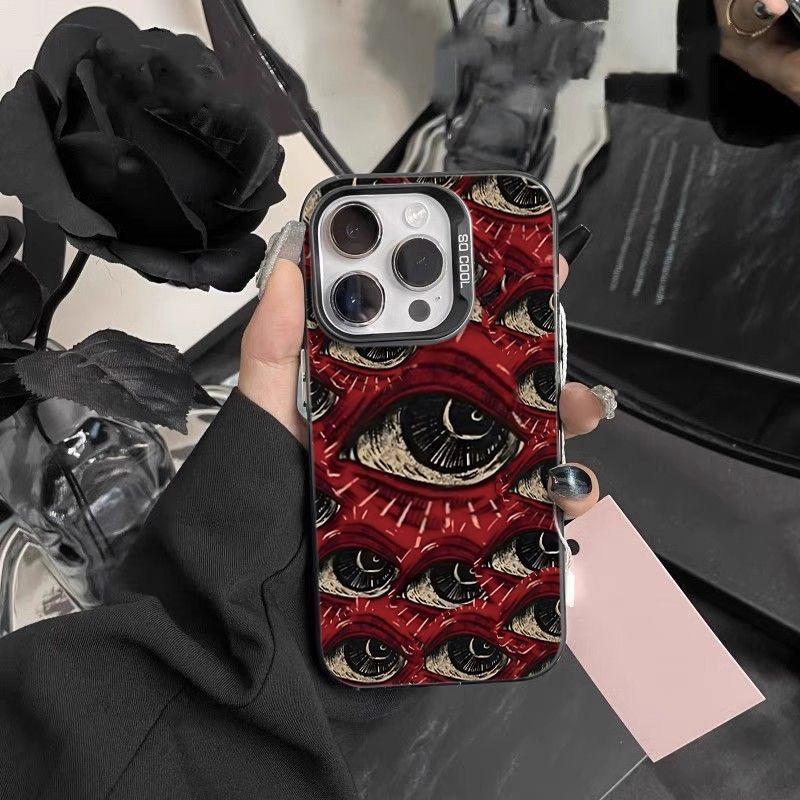 Мягкий чехол для телефона с жутким рисунком красных глаз для iPhone 16 15 14 12 11 13 Pro Max 14Plus 12 13 Mini 7 8 Plus X XS Max XR, задняя крышка