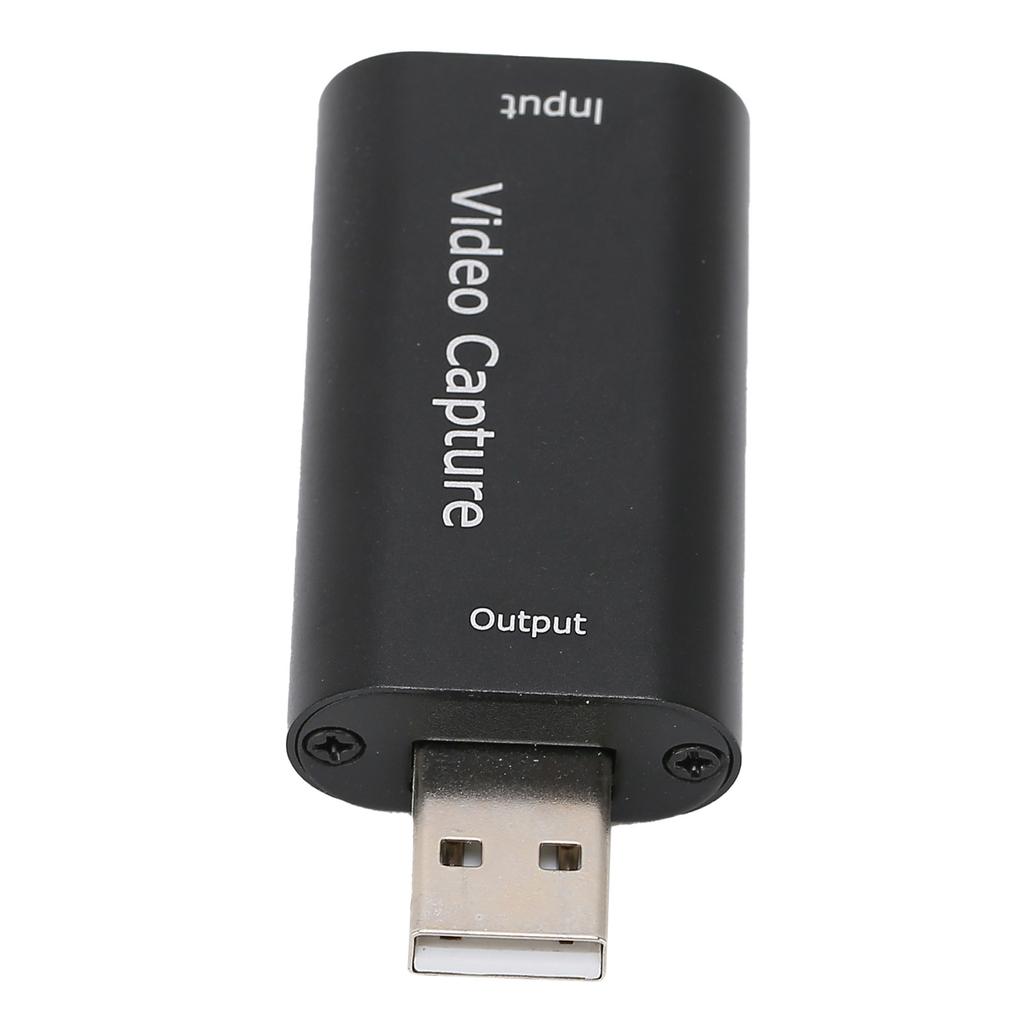 Видеозахват Мультимедийный интерфейс высокой четкости USB2.0 Видеокарта записи для OBS VLC Amcap(черный )