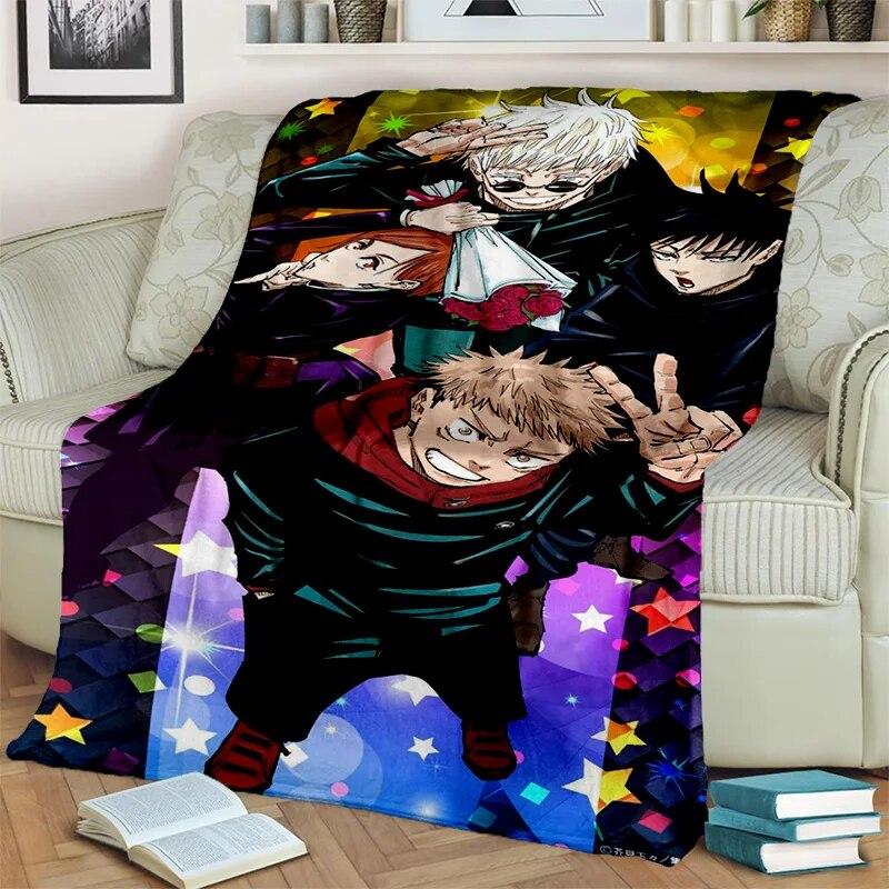 Jujutsu Kaisen Anime Itadori Yuji Blanket,Soft Throw Blanket for Home Bedroom Bed Sofa Picnic Travel Office Cover Blanket Kids
