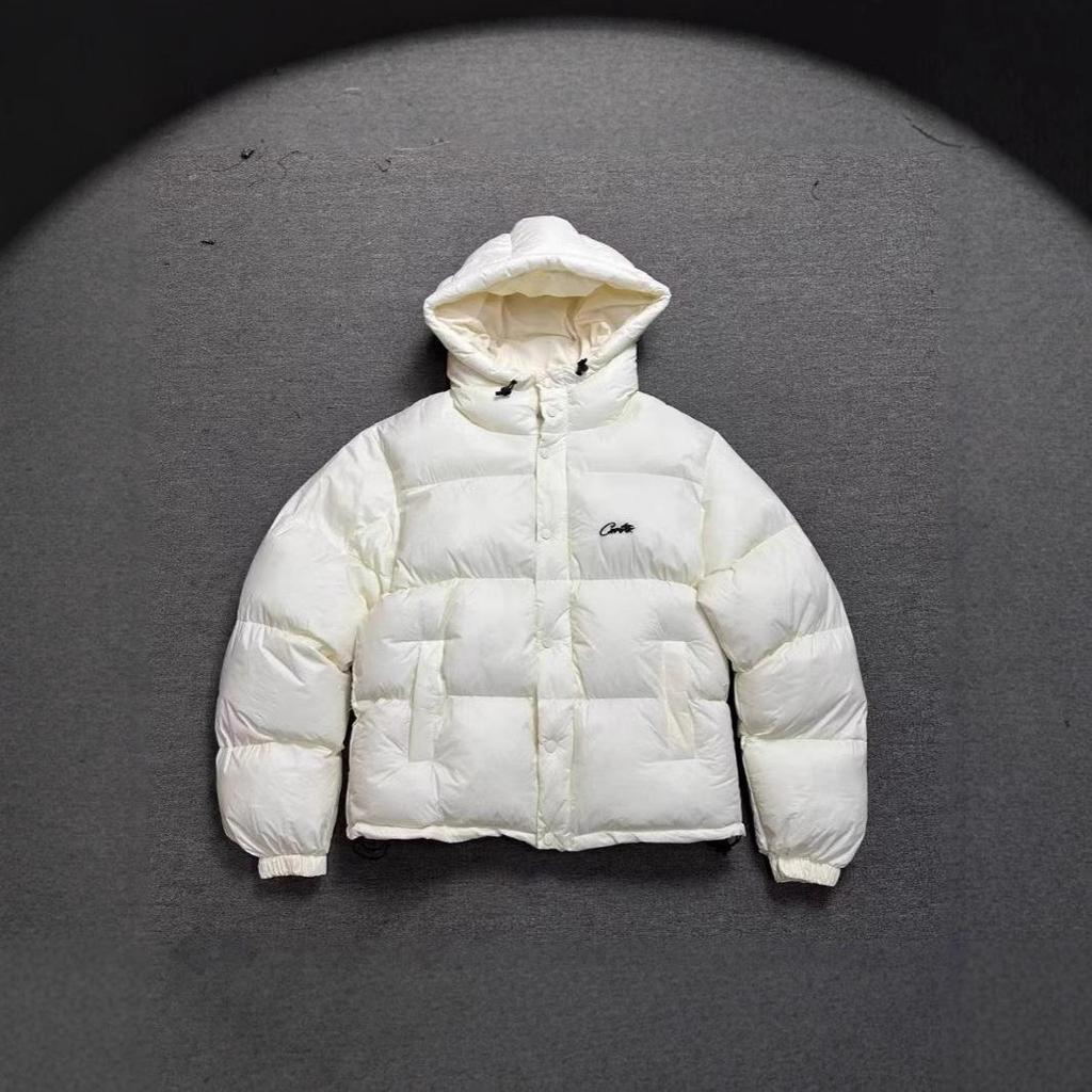 Пуховая куртка Corteiz 24ss Alcatraz с вышивкой и капюшоном - Модный зимний стиль для пары