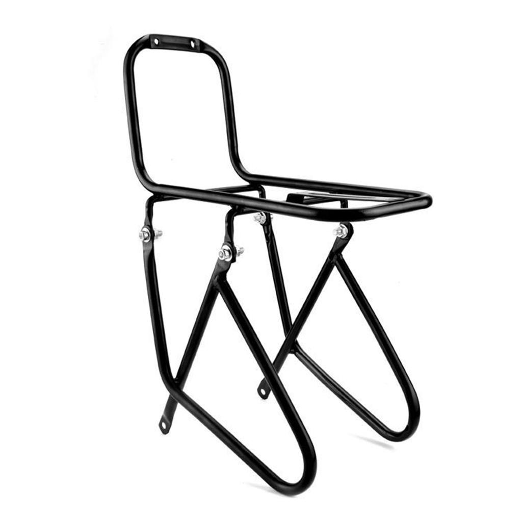 Bicycle Front Rack Steel Cycling Front Bracket Luggage Shelf Cargo Rack 25x15x15cm Carrier Bracket Black
