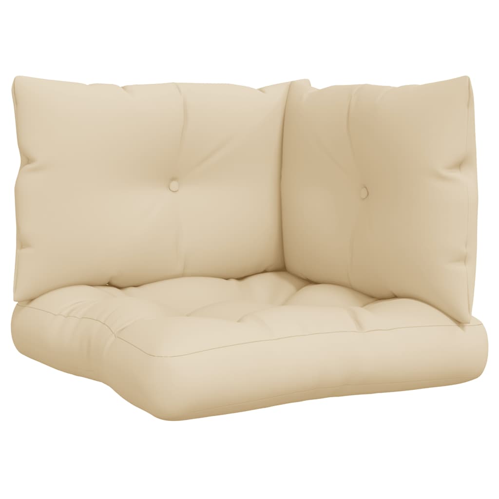 3 Piece Pallet Cushion Set Beige Fabric
