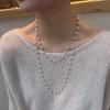 Fashion Long Pearl Necklace Double-layer Collarbone Chain Elegant Sweater Chain for Women