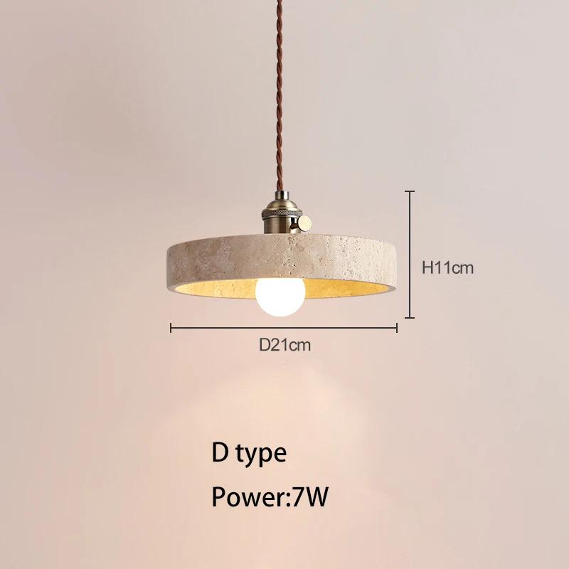 Небольшая люстра из желтого травертина в японском стиле ваби-саби, кремового цвета, для стойки регистрации, бара, ресторана, прикроватные лампы из меди