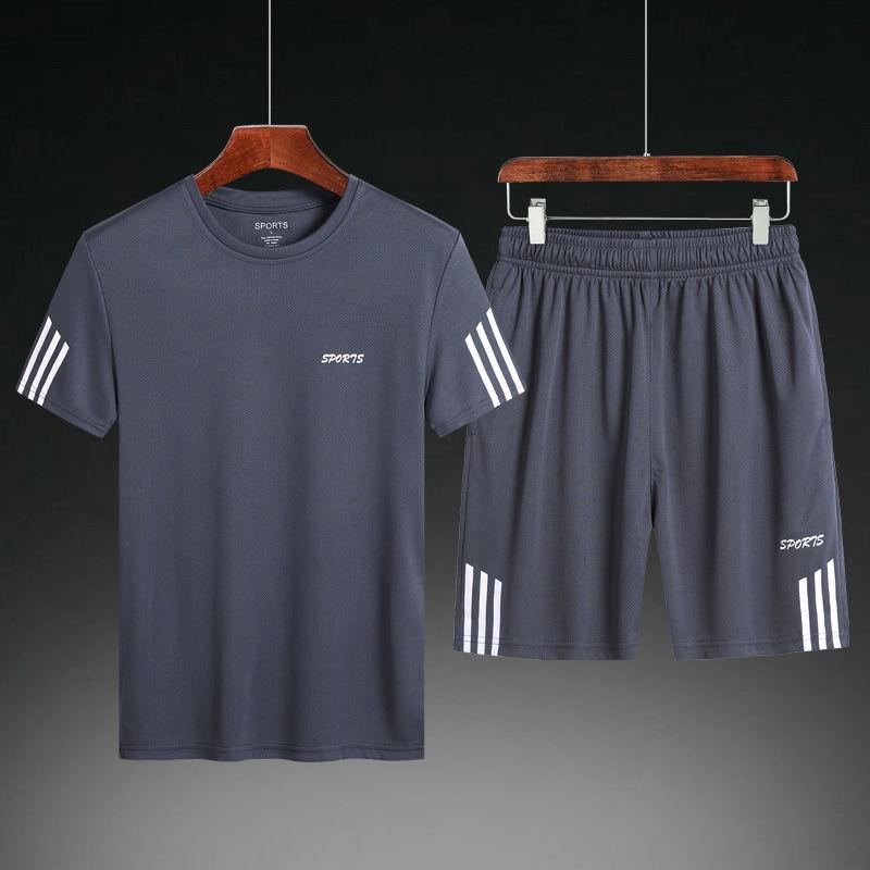 Спортивная одежда, повседневный комплект, мужской спортивный костюм, комплект спортивной одежды, повседневный комплект для бега, фитнеса, комплект из двух предметов