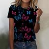 Модная женская базовая футболка с принтом, круглый вырез, короткий рукав, высокий воротник, модная футболка, полиэфирное волокно, круглый вырез, короткий рукав