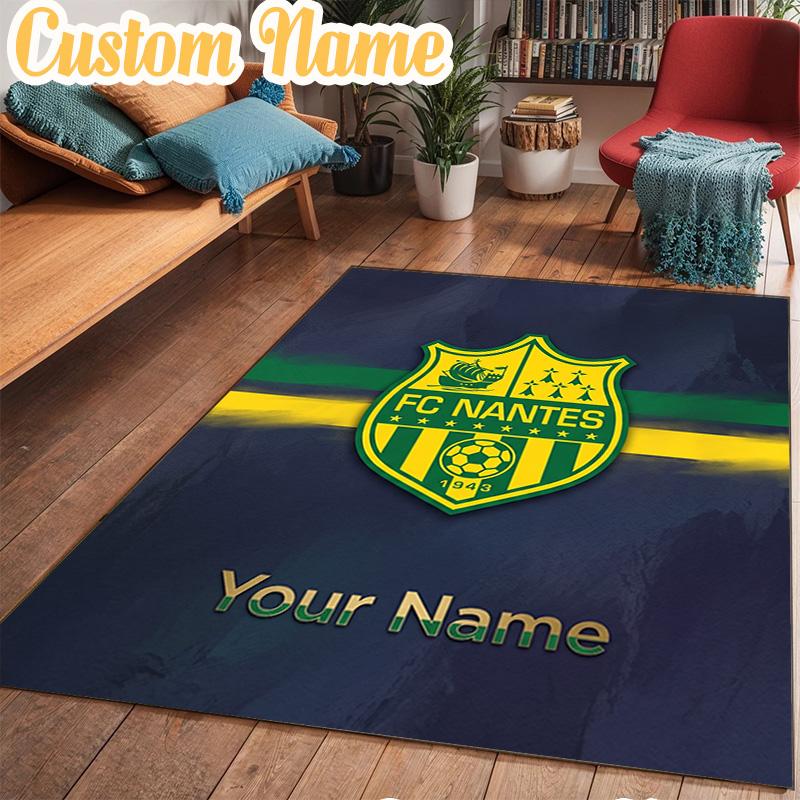 Custom Name Fc Nantes Crest Design Rug Office Rug Chair Mat Non Slip Carpet Rugs for Bedrooms Dining Room Living Room Home Decor gifts