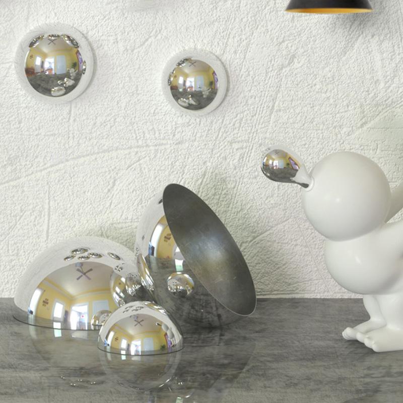 Диаметр 51 мм-200 мм из нержавеющей стали, полое полусферическое полированное зеркало, шаровой подъемник, декоративная полусфера, стальная трубка, крышка