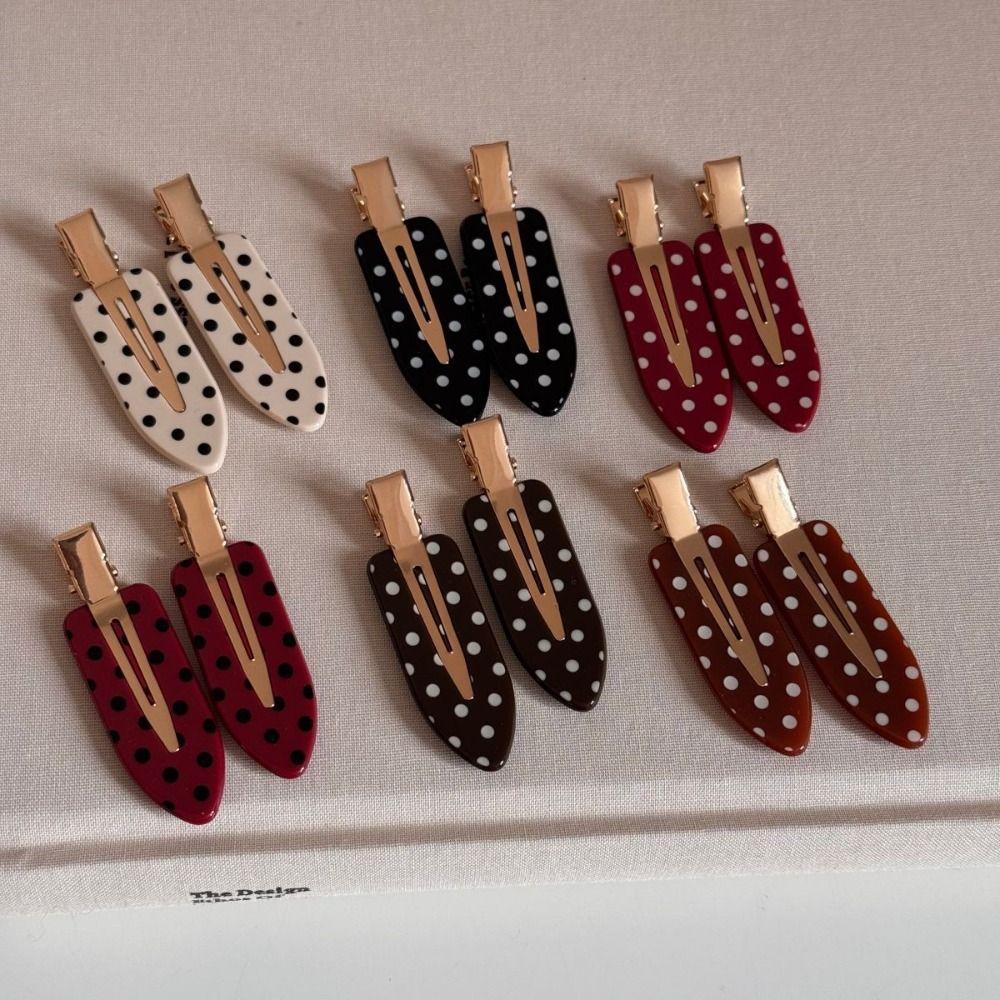 Black White Polka Dot Hair Clip Wave Point Side Clip Temperament Acetate Seamless Hairpin Work