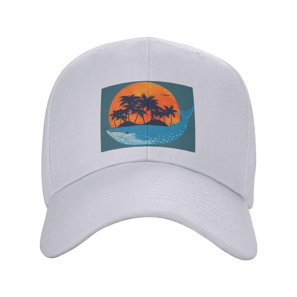 Мультяшный Кит Морское Животное Закат Принт Бейсболки Snapback Мужские Женские Кепки Кепка для Улицы Хип-Хоп Бейсболка Кепка
