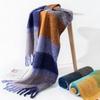 A High End Mohair Checkered Scarf for Women In Autumn and Winter A Korean Style Autumn and Winter Fluffy and Heavily Brushed Scarf Shawl
