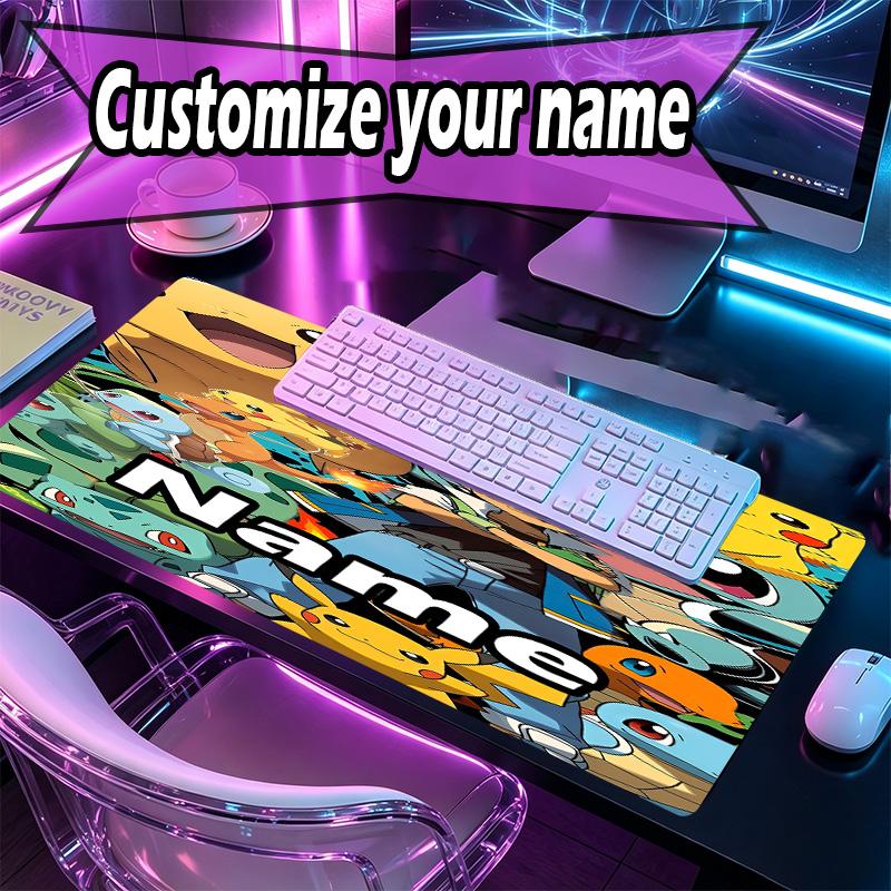 Custom Name Personalized Anime Pattern Mousepad, Laptop PC Desk Mat, Decorative Desk Mat for Home Keyboard Pad Gift