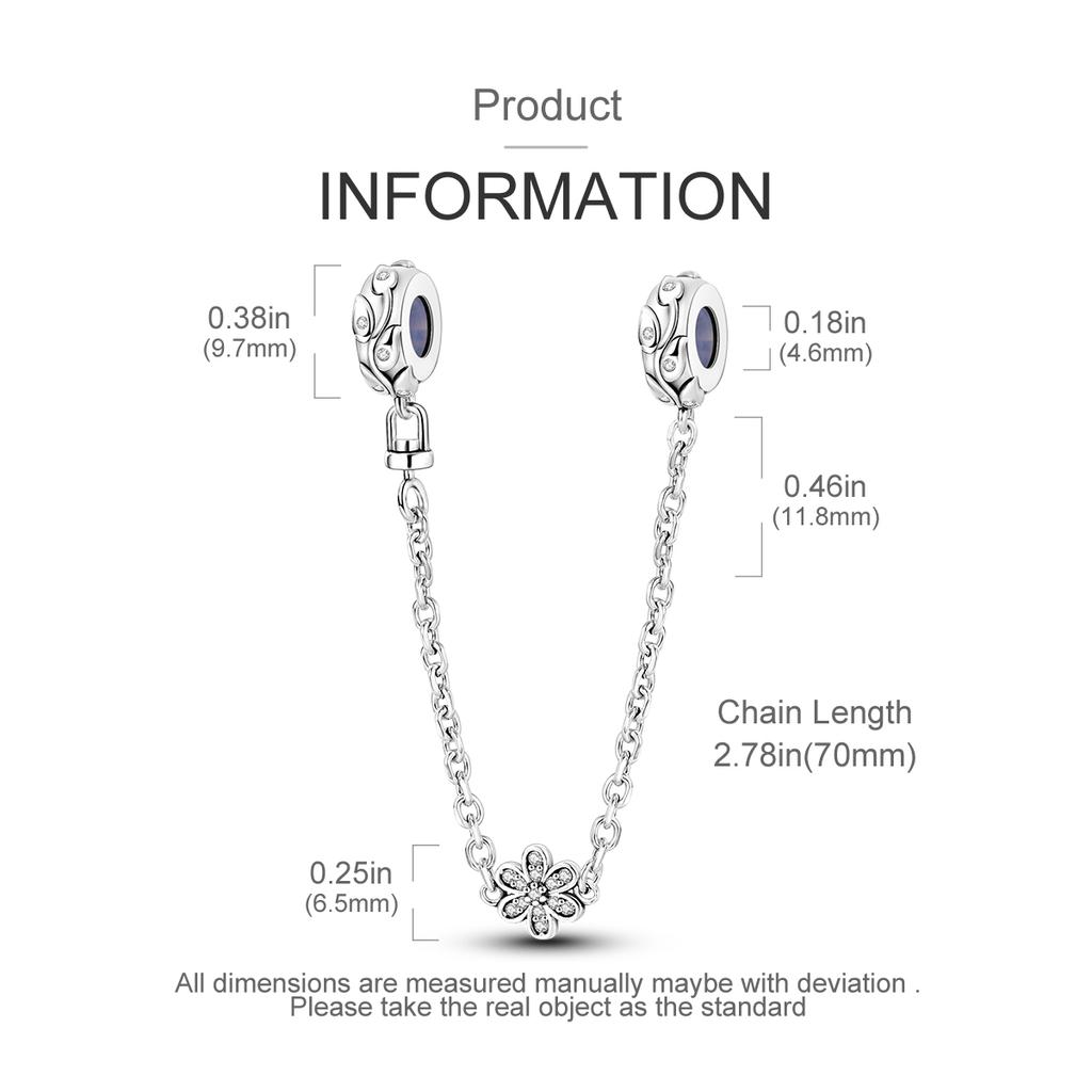 Новая медная цепочка безопасности Шарм-подвеска в виде лунного цветка и звезды Подходит для оригинального браслета DIY для женщин и девушек