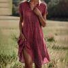 Summer Polka Dot V-Neck Short-Sleeve Dress for Women