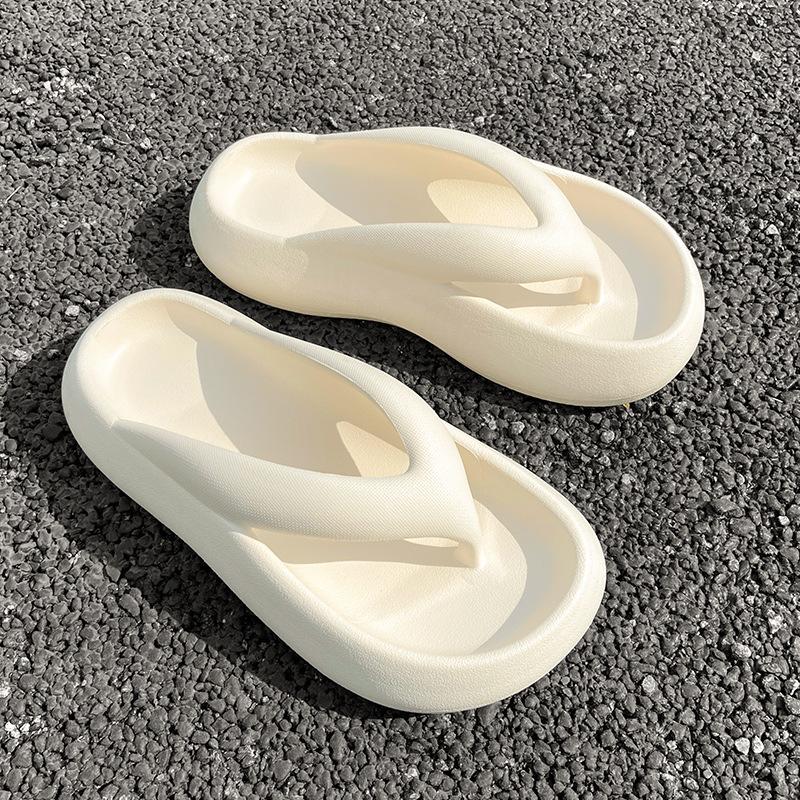 Летние модные женские новые нескользящие пляжные шлепанцы на толстой подошве