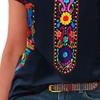 O-neck Short Sleeve Loose Fit Women T-shirt Vintage Boho Ethnic Floral
