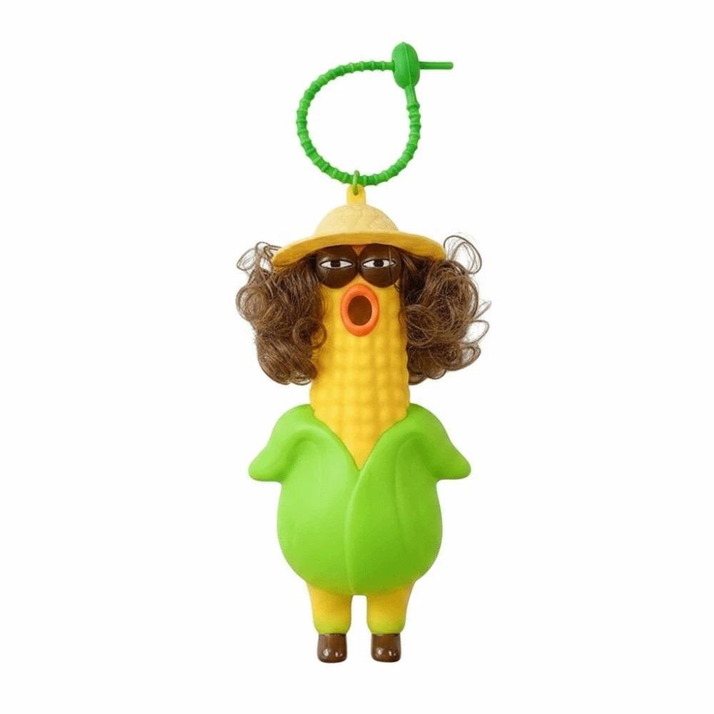 Shrill Corn Key Chain Flexible Squishy Toy Pendant Sensory Toy Screaming Chicken Teens