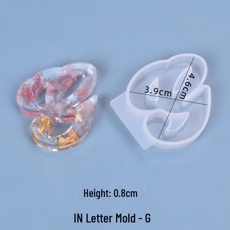Crystal Resin Silicone Mold: 26 Irregular Letter Pendants for DIY Charms