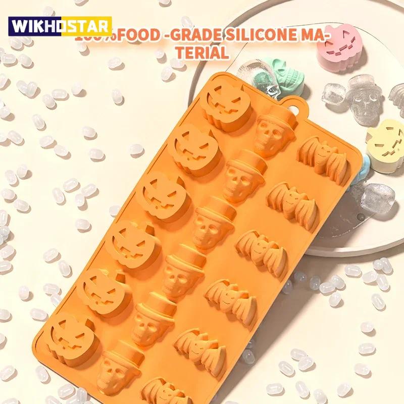 Halloween Scary Soft Silicone Pumpkin Mold Cake Chocolate Mould Ghost Bat Skull Ice Cube Chocolate Cookie Biscuit Cake Cake Mould