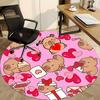 1pc Capybara Pattern Office Round Rug, Non-slip, Soft and Durable Office Rug for Interior Decoration, Perfect for Office,Decoration yy260204033