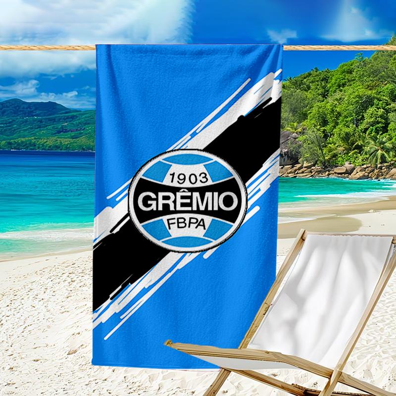Beach Towel with Grêmio logo Pattern - soft,absorbent,machine washable Lightweight&Modern,swimming,Travel Essentials