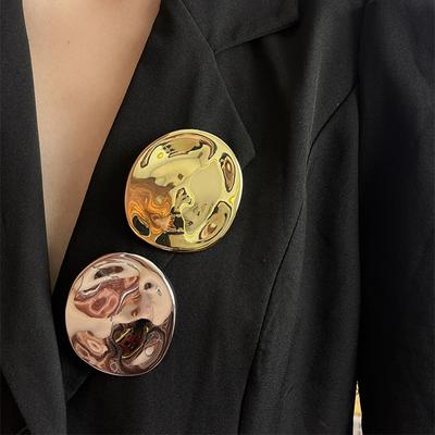 Новая мода минималистская нерегулярная геометрическая металлическая неровная полированная овальная брошь для женщин и девушек, ювелирные изделия для вечеринок, подарки