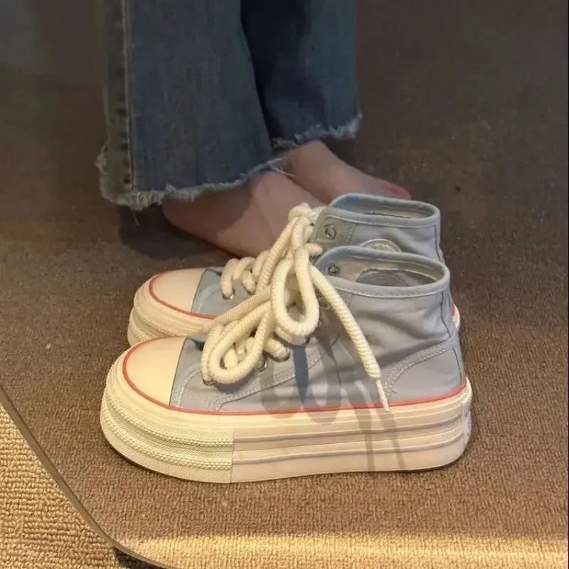 Весна Осень Высокие на платформе Женская обувь Корейские тренды 2025 Дизайнерская Роскошь Y2k Мода Повседневная Рутина Женская Обувь Распродажа