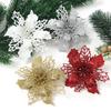 5/10Pcs Christmas Decoration 11CM Artificial Flowers Xma Tree Pendant Ornaments Home Decor Navidad New Year 2025 Party Supplies