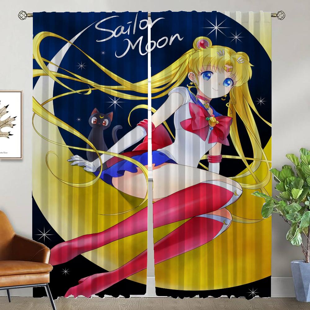 Украшения на Хэллоуин Sailormoons Домашний интерьер Шторы 2 шт. Тюль для спальни Шторы для детской комнаты Шторы затемнения