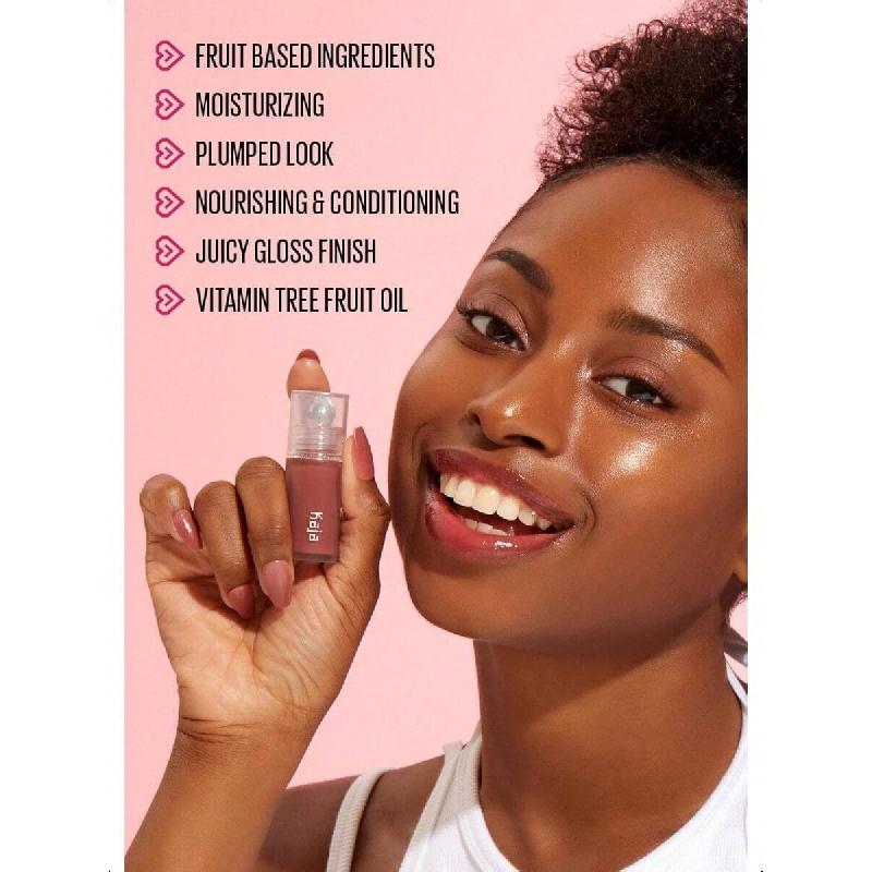 Kaja Dewy Bar - кремовая многослойная пудра-карандаш и бальзам для губ 03 Peach Cobbler 10 г + масло для губ Juicy Glass 05 Plum Paloma Bundle, прозрачная или средняя, можно наслаивать