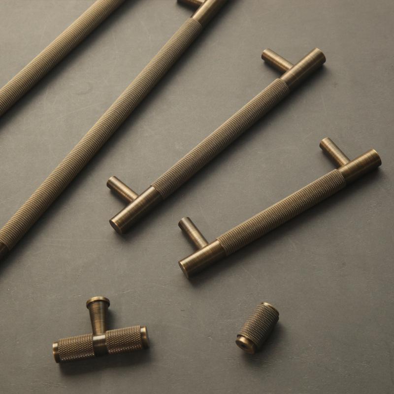Nordic Modern Brass Knurled Handle for Drawers, Wardrobe, and Cabinets