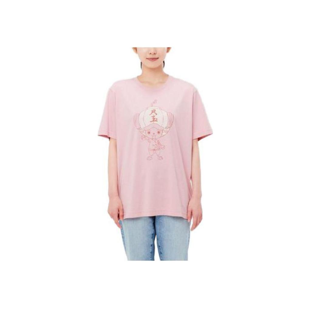 Uniqlo Футболка с принтом One Piece, короткий рукав, унисекс, топ 422160