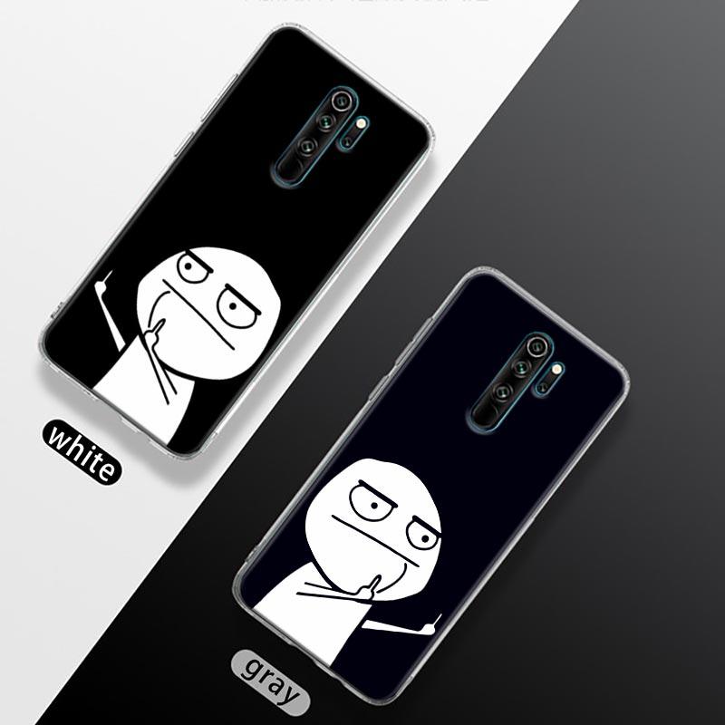 Чехол для телефона с забавным человеком, средним пальцем Fucek для Xiaomi Redmi Note 9s 8 11 7 9 10 Pro 10s 11s, прозрачный чехол Red mi Note 8Pro K40