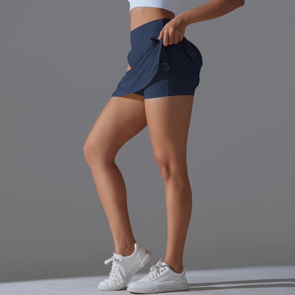Outdoor Sports Yoga Skirt Badminton Tennis Skirt High Waist Breathable Sweat Skirt Active Athletic Yoga Fitness Skirt Short