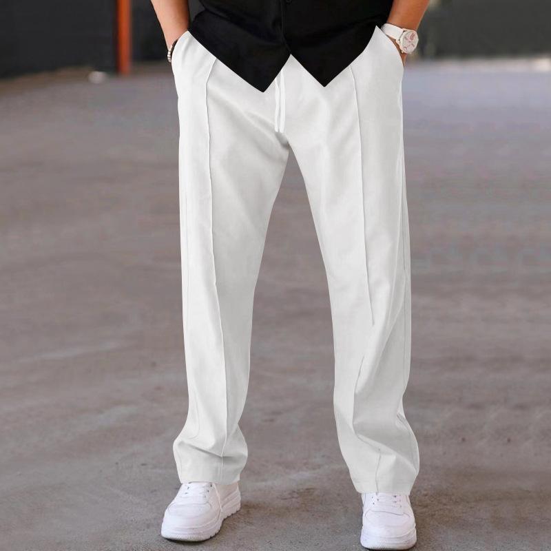 Men's Sports Trousers Casual Trousers Men's Solid Colour Versatile Fashionable Straight Trousers Slim Trousers