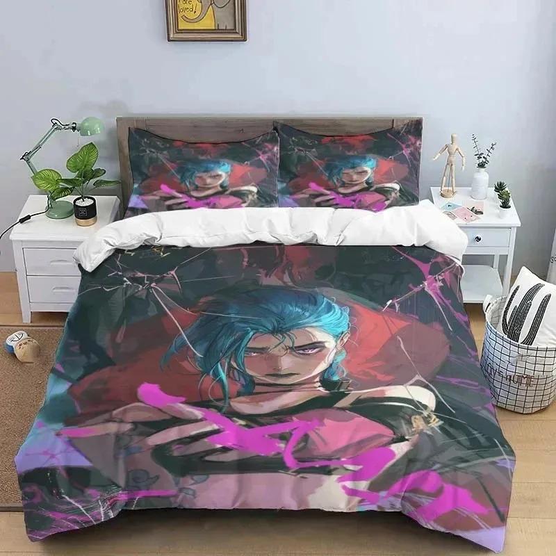 3D Print Jinx Arcane Bedding Set Duvet Cover King Queen Size Boys Adult Bed Set Quilt Cover Pillowcase Comforter