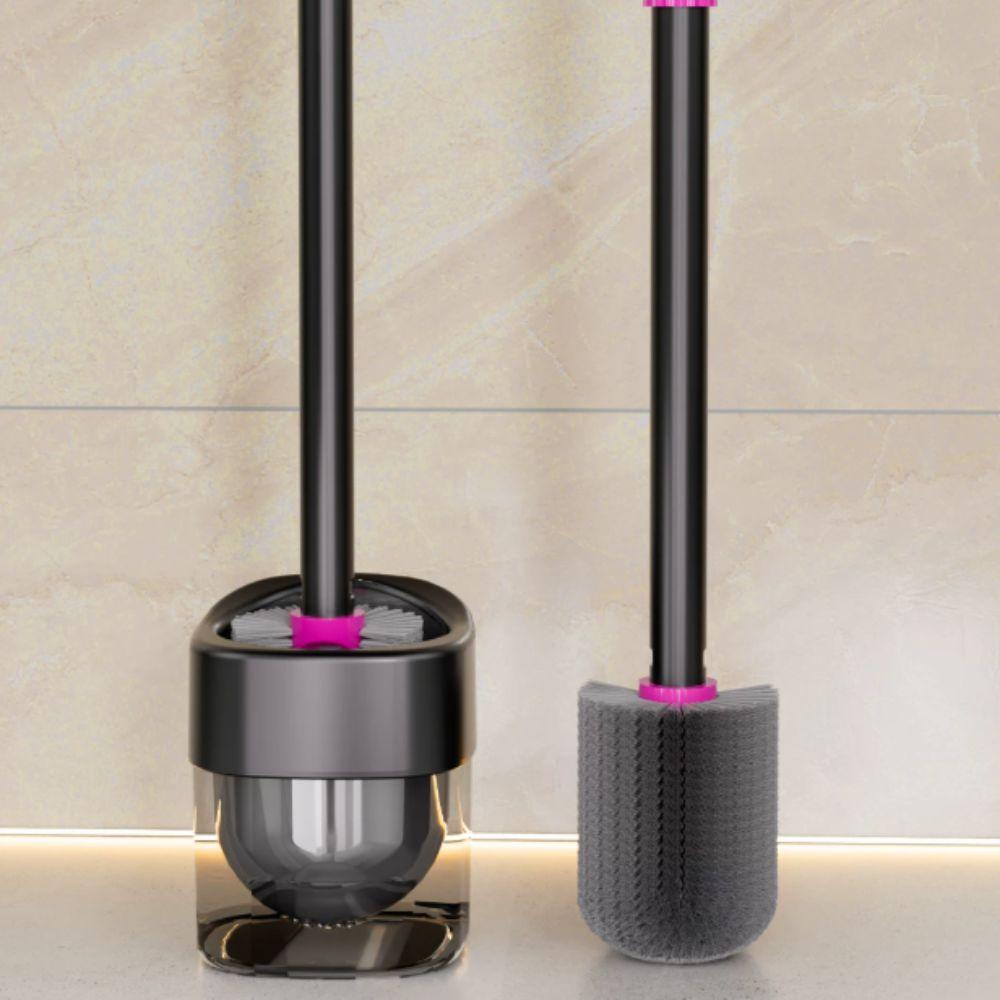 Groove Design Toilet Brush Punch-Free Wall Mount Brush Practical Cleaning Brush Bathroom Cleaning