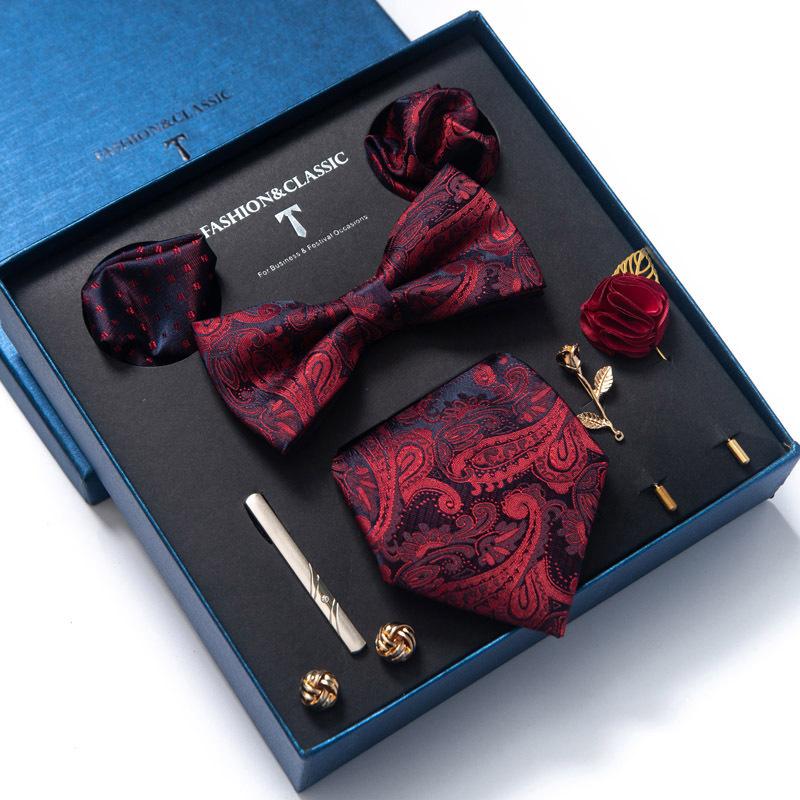 Men'S Tie Bow Tie Square Towel 8-Piece Gift Box Set Boyfriend Tie Gift