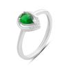 Silver Ring with Nano Emerald 0.605ct, Item Weight 2.07 G (2192213)