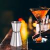 Double Jigger Single Double Shot Drink Spirit Measure Round Rim and Thin Waist Stainless Steel Jigger for Bartender Bar Supplies