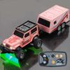 Alloy Remote Control Car Pickup Off-road Vehicle + Trailer Rechargeable Drift Racing Car Children's Car Electric Toy