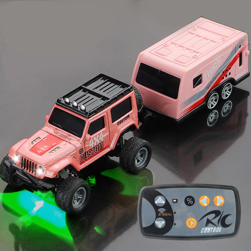 Alloy Remote Control Car Pickup Off-road Vehicle + Trailer Rechargeable Drift Racing Car Children's Car Electric Toy