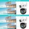 V380 Dual Lens Wifi 4G Sim Camera Solar Panel Outdoor Low Powered Cam Color Night Vision PIR Alarm Two Way Audio Solar CCTV IP Camera