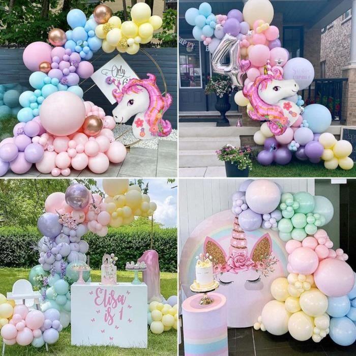 Guirlande de Ballons - Licorne - Rainbow - Kit Complet - Décoration Anniversaire - Fête Enfant