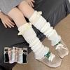 Handmade Crochet Leg Warmers Lace Bowknot Socks for Little Girl Slouchy Socks Breathable Warm Leggings Sweet Leg Cover