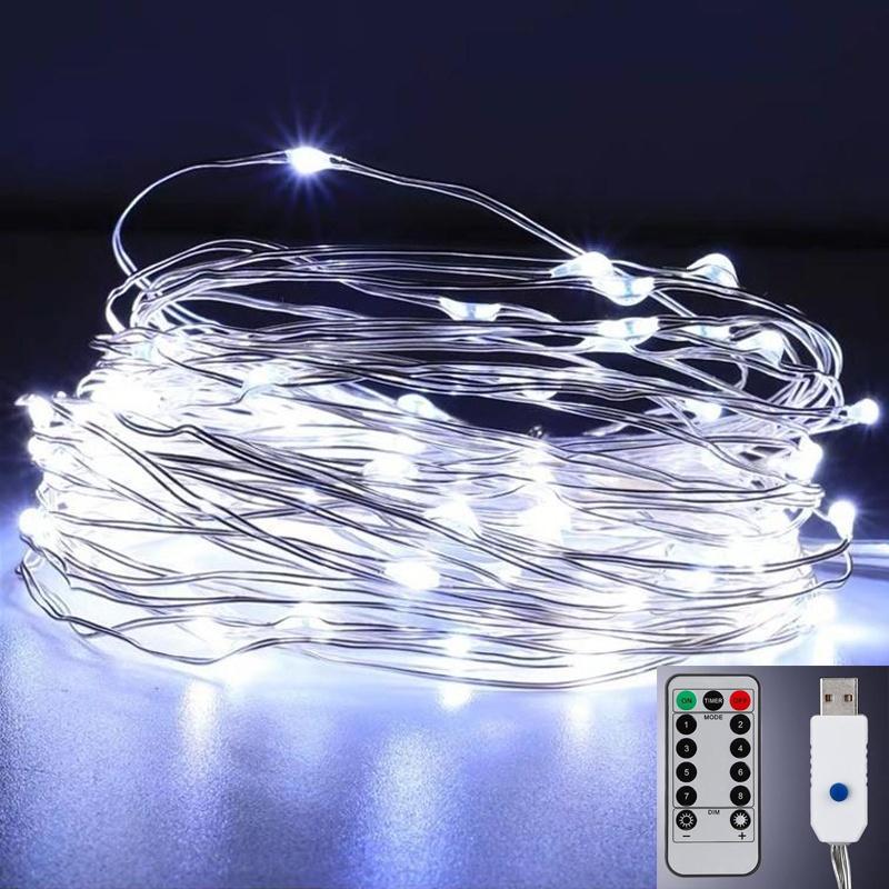 Разноцветная светодиодная декоративная гирлянда с пультом управления