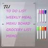 Clear Fridge Whiteboard for Family Acrylic Magnetic Planning Board, Dry Erase Notepad Memo Board Fridge, Decorative Monthly Weekly Daily Meal