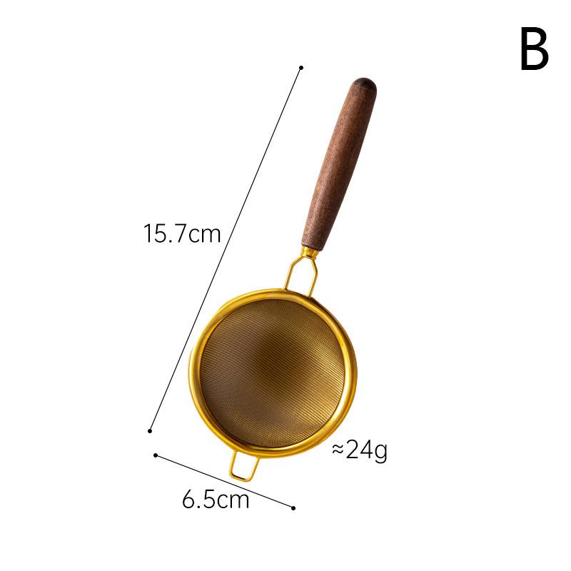 Wooden Handle Reusable Tea Strainer Stainless Steel Fine Leak Mesh Sieve Tea Leaf Infuser Coffee Filters Teapot Accessories